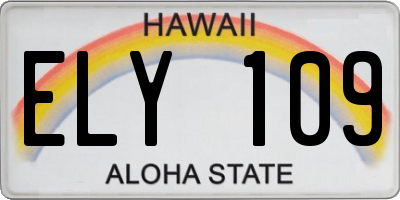 HI license plate ELY109