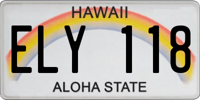 HI license plate ELY118