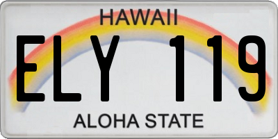 HI license plate ELY119