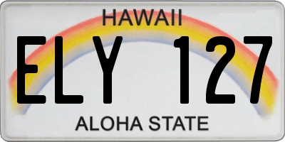 HI license plate ELY127
