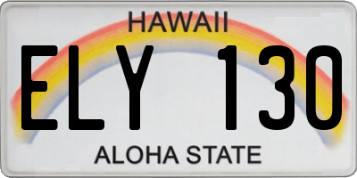 HI license plate ELY130