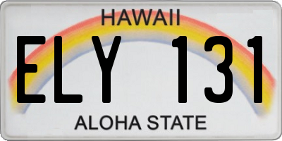HI license plate ELY131
