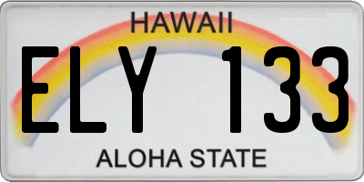 HI license plate ELY133