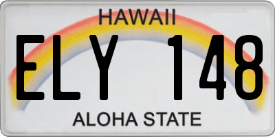 HI license plate ELY148