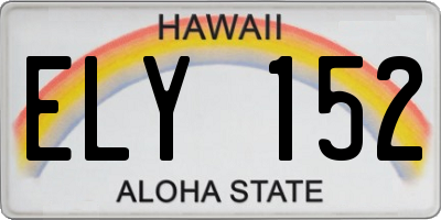 HI license plate ELY152