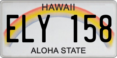 HI license plate ELY158