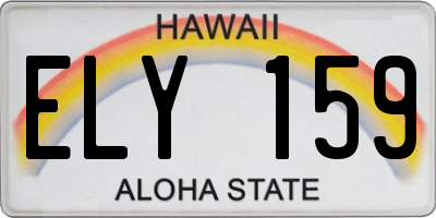 HI license plate ELY159