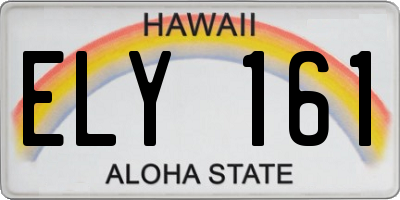 HI license plate ELY161
