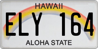 HI license plate ELY164
