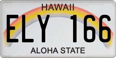 HI license plate ELY166