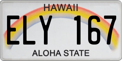 HI license plate ELY167