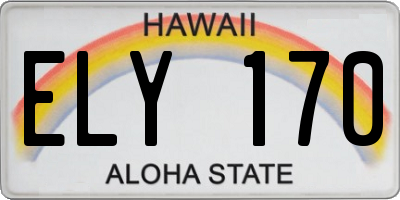 HI license plate ELY170