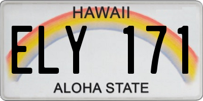 HI license plate ELY171