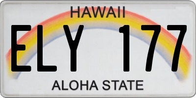 HI license plate ELY177