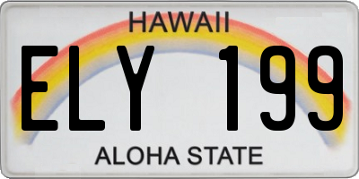HI license plate ELY199