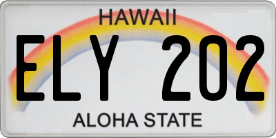 HI license plate ELY202