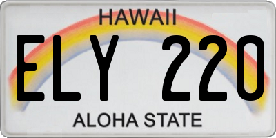 HI license plate ELY220