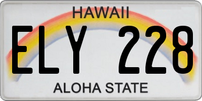 HI license plate ELY228