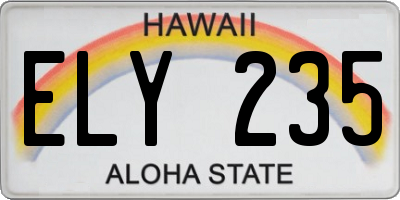 HI license plate ELY235