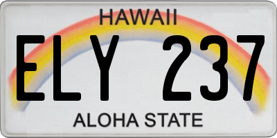 HI license plate ELY237