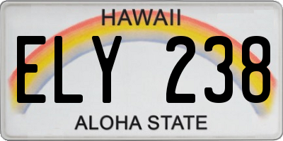 HI license plate ELY238