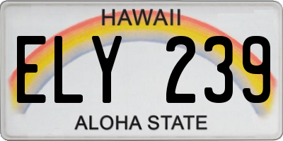 HI license plate ELY239