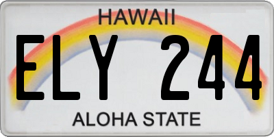 HI license plate ELY244