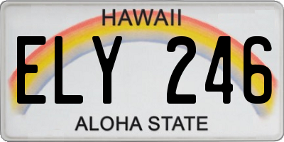 HI license plate ELY246
