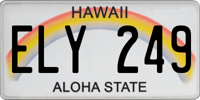 HI license plate ELY249