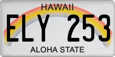 HI license plate ELY253