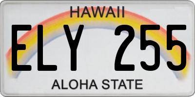 HI license plate ELY255