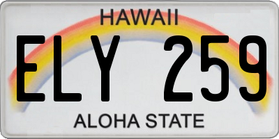 HI license plate ELY259
