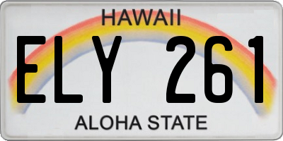 HI license plate ELY261