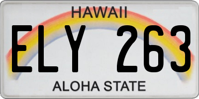 HI license plate ELY263