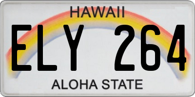 HI license plate ELY264