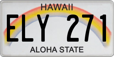 HI license plate ELY271