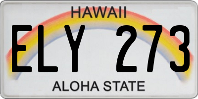 HI license plate ELY273