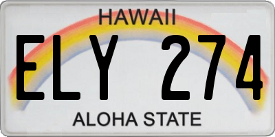 HI license plate ELY274