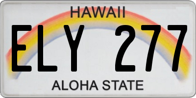 HI license plate ELY277