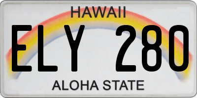 HI license plate ELY280