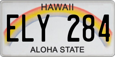 HI license plate ELY284