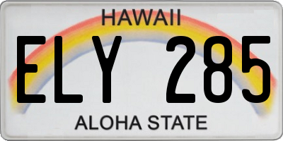 HI license plate ELY285