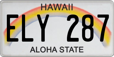 HI license plate ELY287