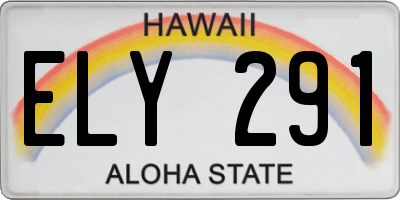 HI license plate ELY291