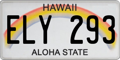 HI license plate ELY293