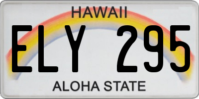 HI license plate ELY295