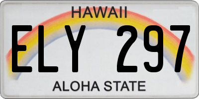 HI license plate ELY297