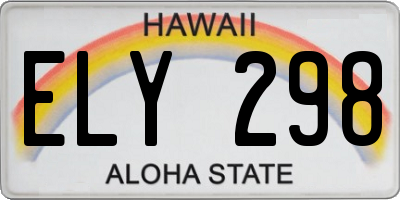 HI license plate ELY298