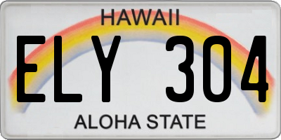 HI license plate ELY304