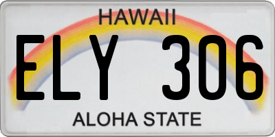 HI license plate ELY306